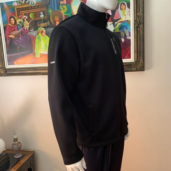 KARBON Performance Men's Black Activewear Sweater Jacket - Picture 6 of 11